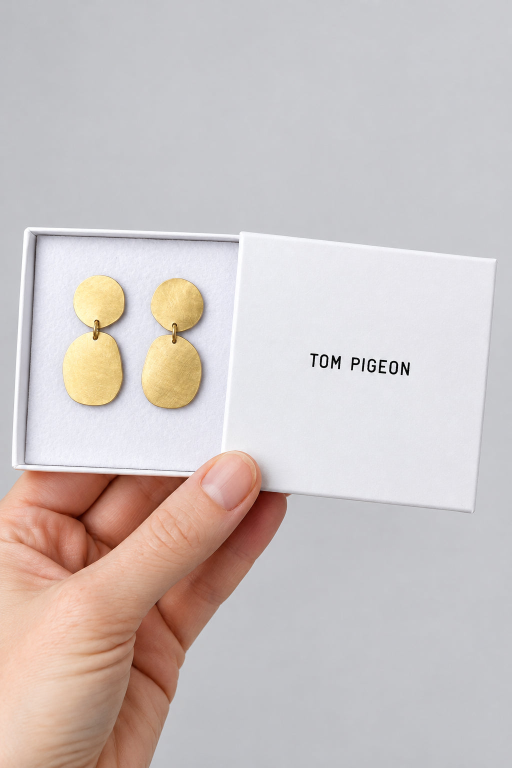 Tom Pigeon Cobble Earrings Earrings - Brass