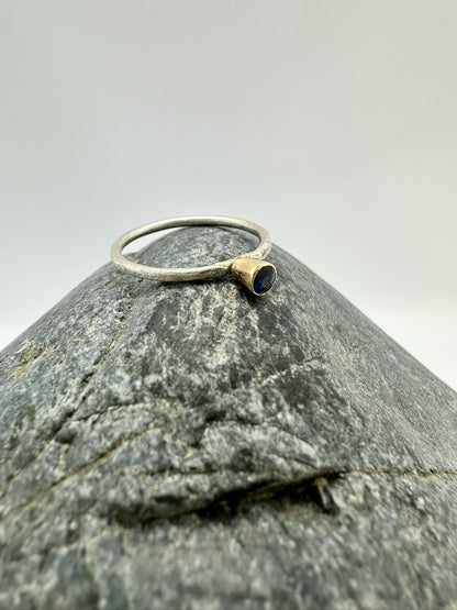 CLARE MASON - Blue Sapphire Ring Gold & Silver