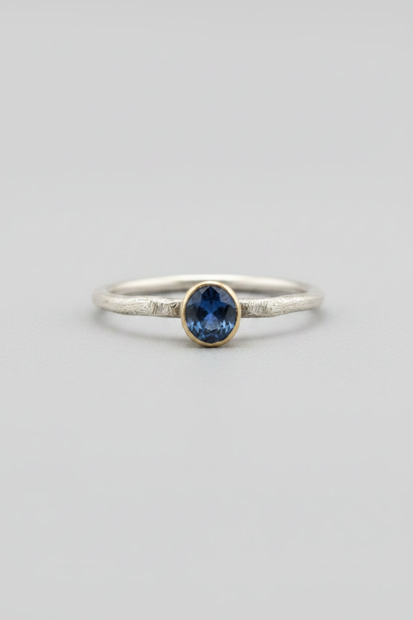 CLARE MASON - Blue Sapphire Ring Gold & Silver