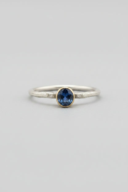 CLARE MASON - Blue Sapphire Ring Gold & Silver