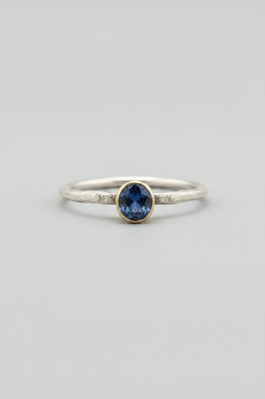 CLARE MASON - Blue Sapphire Ring Gold & Silver