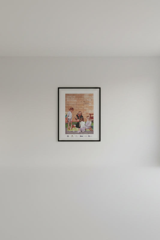 'Mothering' exhibition poster, signed by Caroline Walker