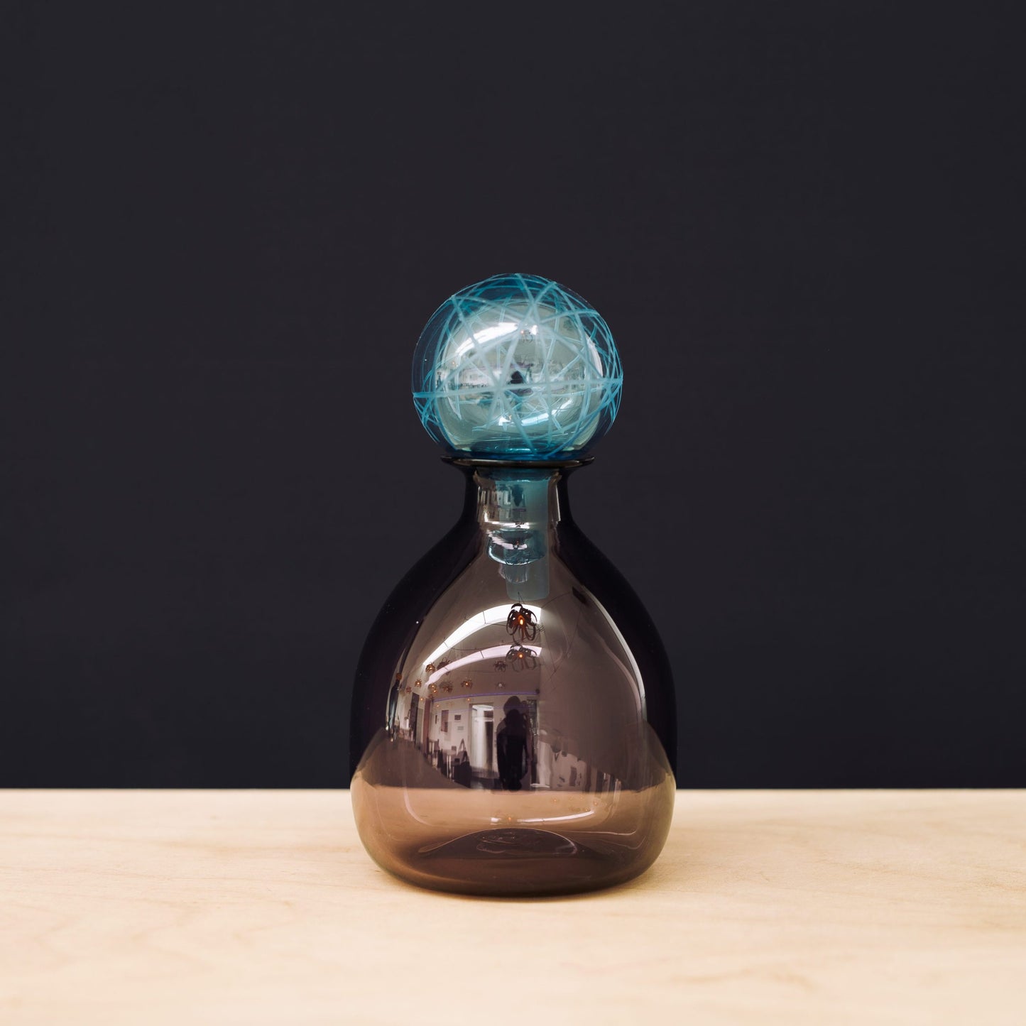 Vicky Higginson Glass Decanter - Brown & Blue
