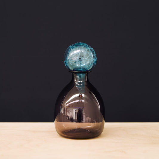 Vicky Higginson Glass Decanter - Brown & Blue