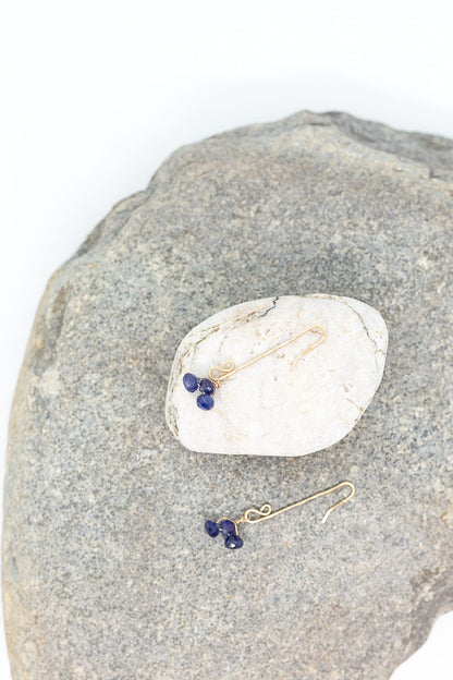CLARE MASON –  Blue Sapphire Earrings Gold