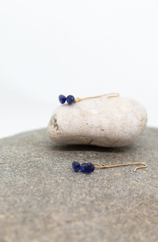 CLARE MASON –  Blue Sapphire Earrings Gold