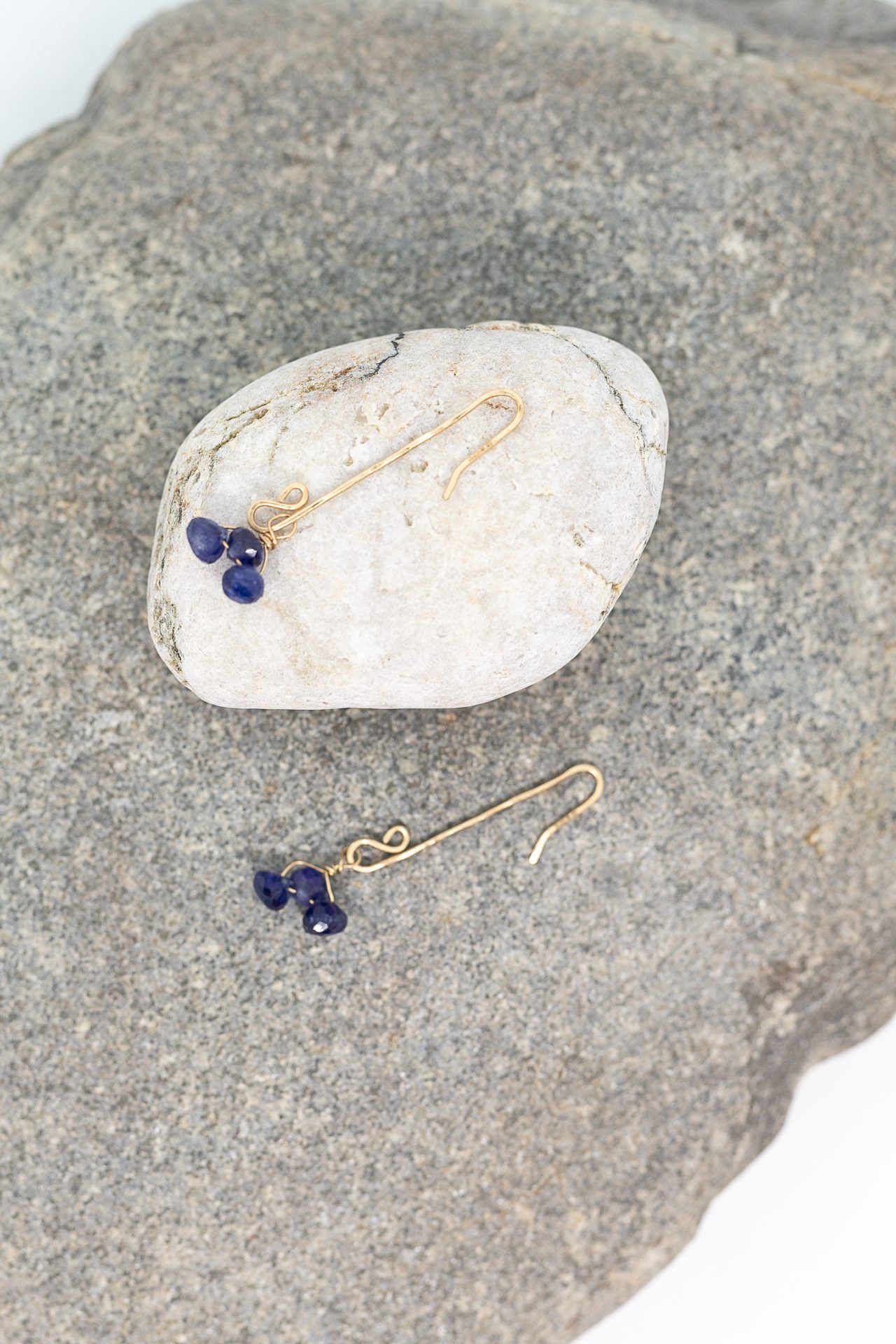 CLARE MASON –  Blue Sapphire Earrings Gold