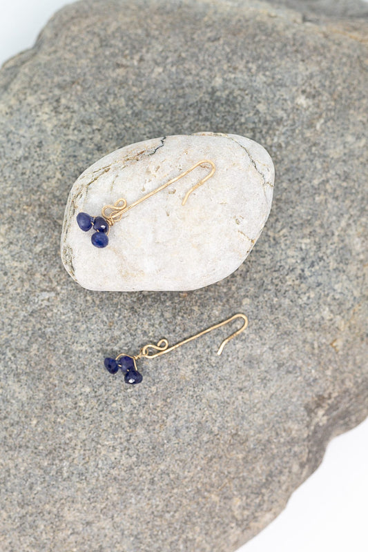 CLARE MASON –  Blue Sapphire Earrings Gold