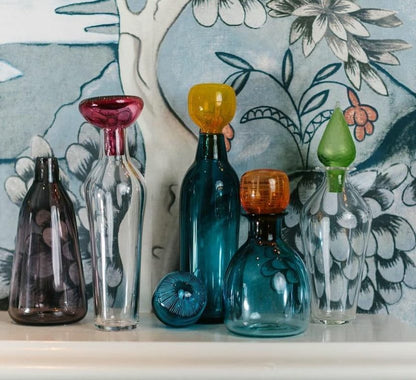 Vicky Higginson Glass Decanter - Black Green